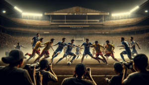 alt_text: Pemain Borneo FC dan PSM Makassar berduel sengit dalam laga penuh gengsi di Kaltim.