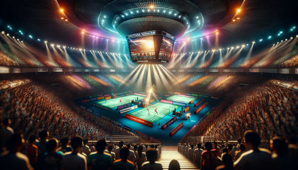 alt_text: Final Indonesia Masters 2026: Penonton bersorak menyaksikan aksi memukau di lapangan bulutangkis.