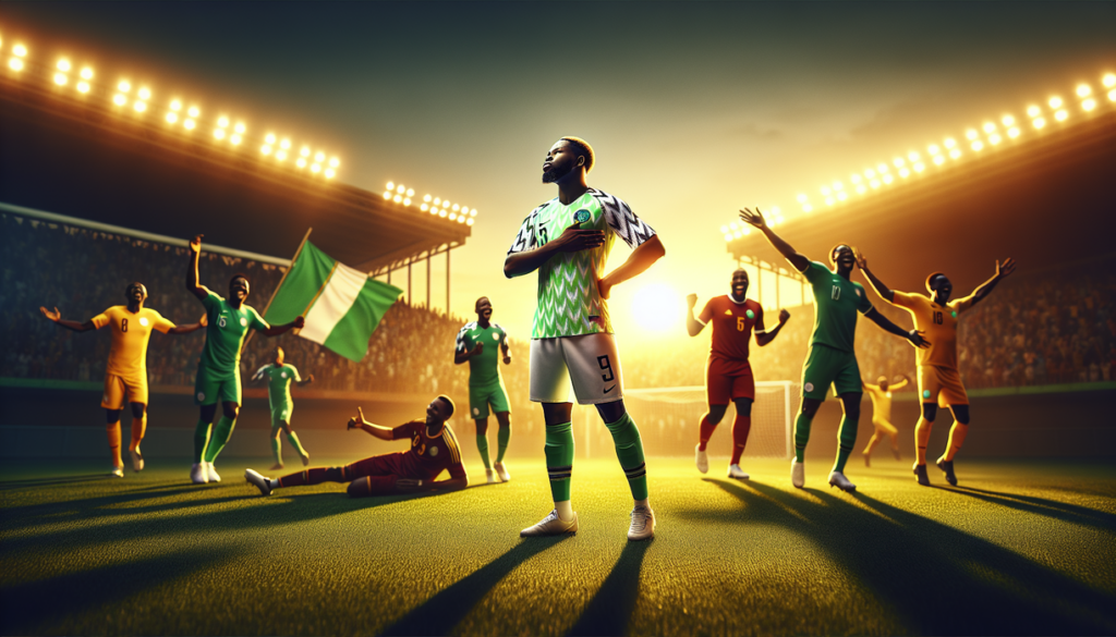 alt_text: Akor Adams merayakan kemenangan saat Aljazair kalah di Piala Afrika 2025.