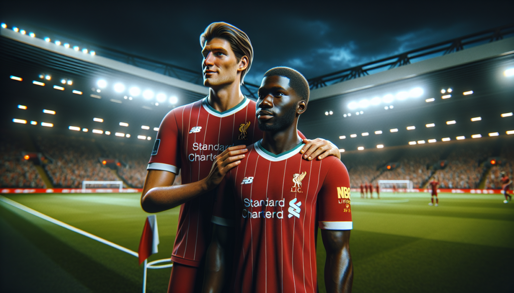 alt_text: Konate siap menjadi penerus kehebatan Van Dijk dalam memimpin lini belakang.