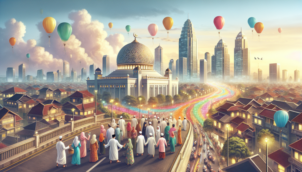 alt_text: Warga tersenyum saat berbagi bahan pangan di bulan Ramadhan, menjaga stabilitas pangan bersama.