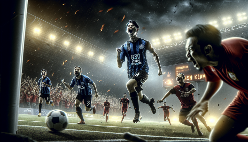 alt_text: Gol bunuh diri dramatis dalam laga Isen Mulang menghasilkan kejutan besar 830.