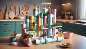 alt_text: Rak dapur dari PVC, kuat, murah, dan estetis, cocok untuk menyimpan peralatan dapur.