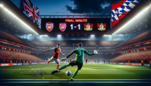 alt_text: Havertz mencetak penalti, pertandingan berakhir imbang 1-1 secara dramatis.