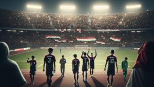 alt_text: Pemain Timnas Indonesia U-17 saling berpelukan dan menguatkan satu sama lain setelah kekalahan.