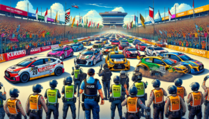 ```alt_text "Poster promosi Kejurnas Sprint Rally dan strategi pengamanan dari Polresta DS."```