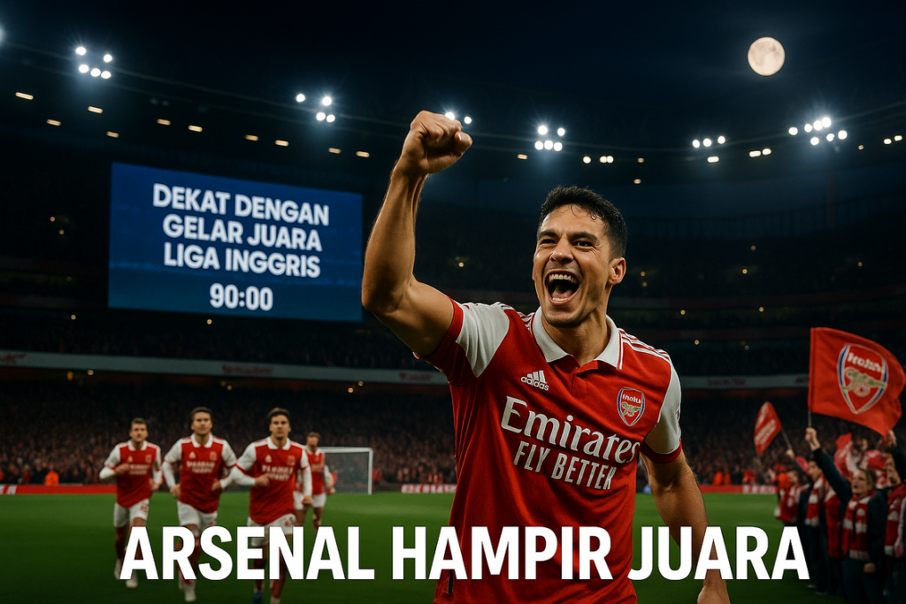 alt_text: Arsenal berpeluang jadi juara jika Man City kalah melawan Bournemouth.