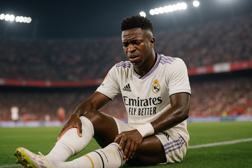 "alt_text": "Vinicius Junior cedera, spekulasi dampaknya pada Piala Dunia 2026 menyebar."