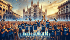 alt_text: Inter Milan merayakan kemenangan Serie A dengan pesta meriah yang penuh euforia dan kegembiraan.