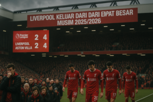 alt_text: MU kuat di posisi tiga besar, sementara Liverpool gagal meraih tiket kompetisi Eropa.