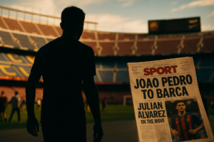 " alt_text: Sorotan strategi pemasaran digital Barcelona untuk meningkatkan keterlibatan penggemar. "