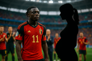 alt_text: Jeremy Doku bersama keluarganya, fokus antara karier sepak bola dan kehangatan keluarga.