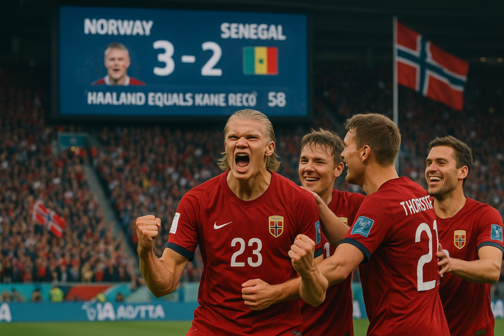 alt_text: Haaland beraksi di Piala Dunia 2026, mengejar rekor dan membawa harapan bagi Norwegia.