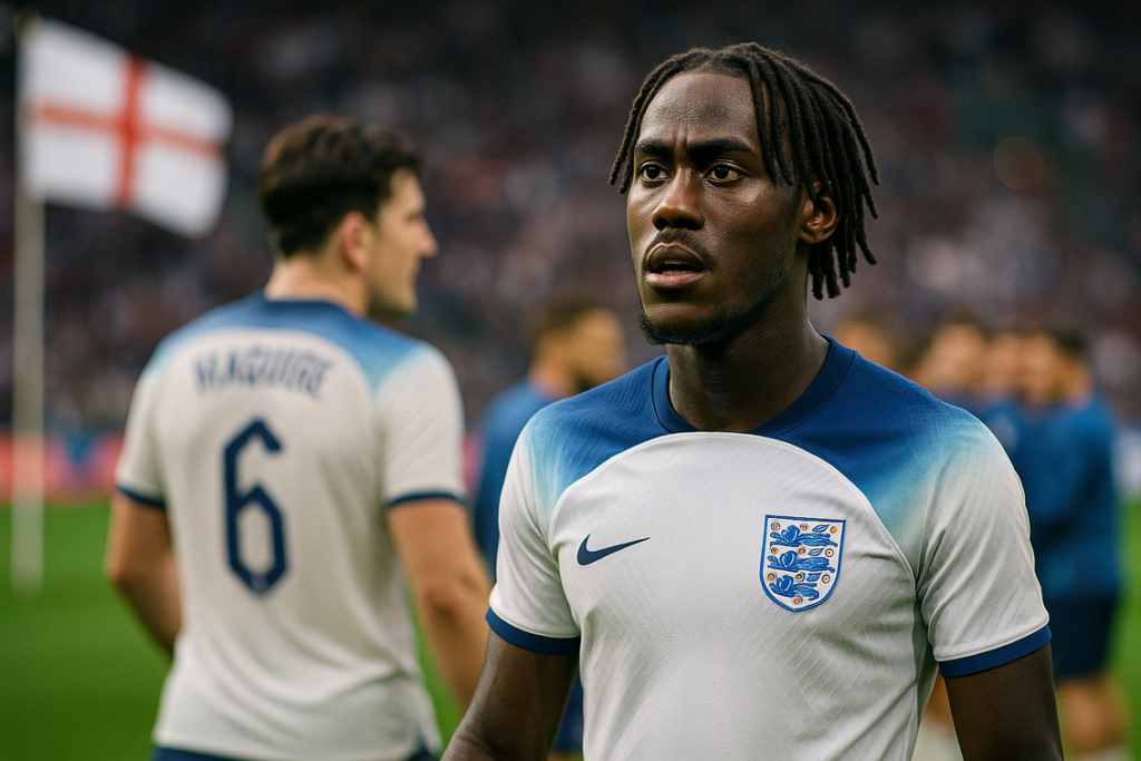 alt_text: Foto Trevoh Chalobah berkostum Inggris di lapangan, bukan Tino Livramento.