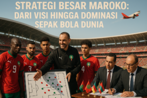alt_text: Resep memasak dan strategi sepak bola Maroko digabungkan dalam pameran kreasi unik.