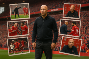 alt_text: Arne Slot dan Liverpool berselisih, menampilkan retakan dalam hubungan sepak bola mereka.