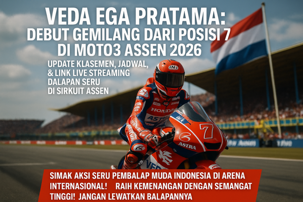 alt_text: Veda Ega di Assen, sukses di lintasan, raih podium, sambil merintis kewirausahaan.