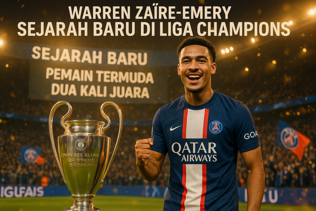 alt_text: Warren Zaire-Emery mencetak sejarah baru dalam sepak bola Eropa di usia muda.