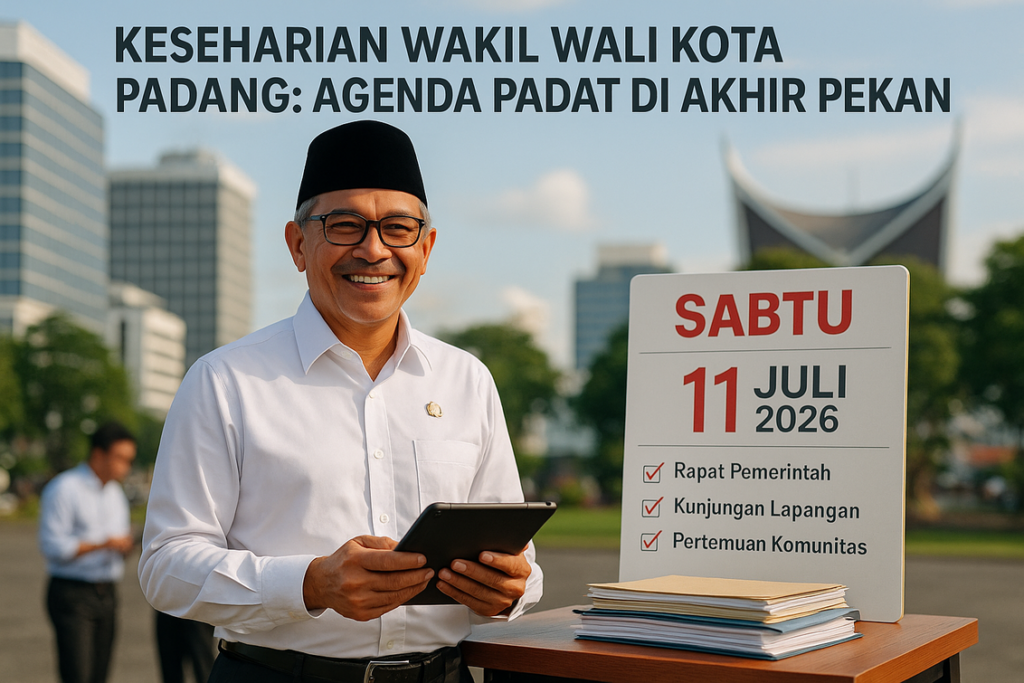 alt_text: Wali Kota Padang dan Wawako beraktivitas bersama dalam agenda sehari penuh.