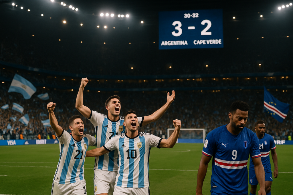 alt_text: Argentina melawan Cape Verde di Piala Dunia 2026 dalam pertandingan dramatis dan menegangkan.