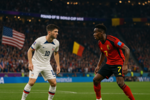 alt_text: Prediksi pertandingan AS vs Belgia, diperkirakan berlangsung ketat dan sengit.