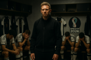 alt_text: Suasana tegang di ruang ganti Jerman pasca kritik tajam dari Nagelsmann.