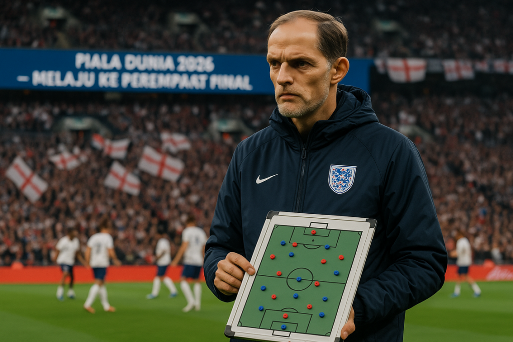 alt_text: Tuchel berdiskusi tentang strategi Inggris dan implikasi pajak risiko dalam sepak bola.