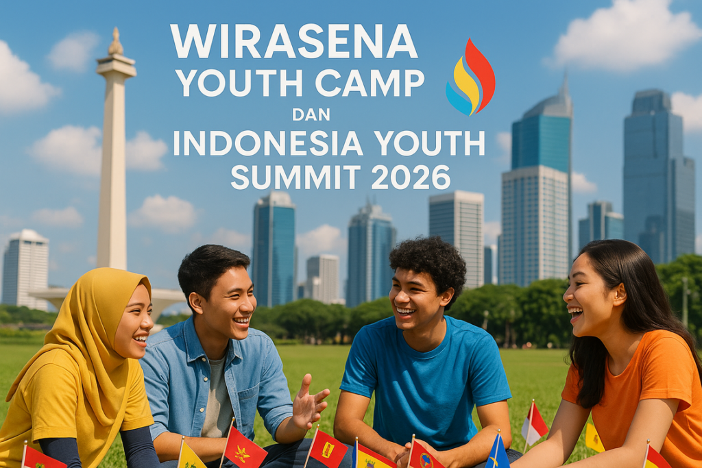 alt_text: Poster Wirasena Youth Camp: Ruang Tumbuh & Pembiayaan Multiguna untuk pembinaan dan dukungan finansial.